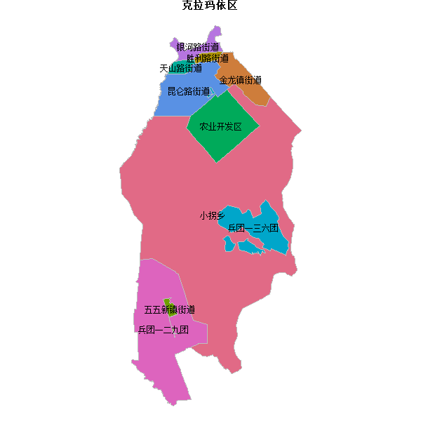 克拉玛依区乡镇地图shp数据WGS84坐标系.shp