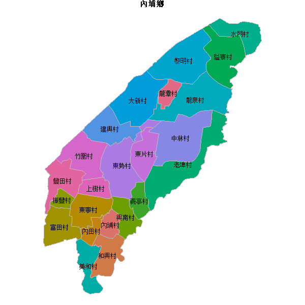 內埔鄉乡镇地图shp数据WGS84坐标系.shp
