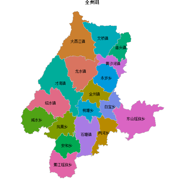 全州县乡镇地图shp数据WGS84坐标系.shp