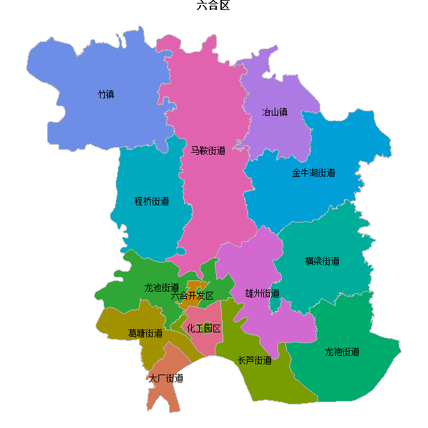 六合区乡镇地图shp数据WGS84坐标系.shp