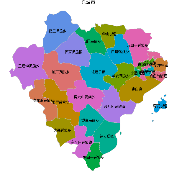 兴城市乡镇地图shp数据WGS84坐标系.shp