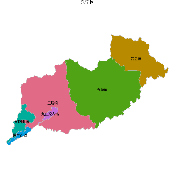 兴宁区乡镇地图shp数据WGS84坐标系.shp