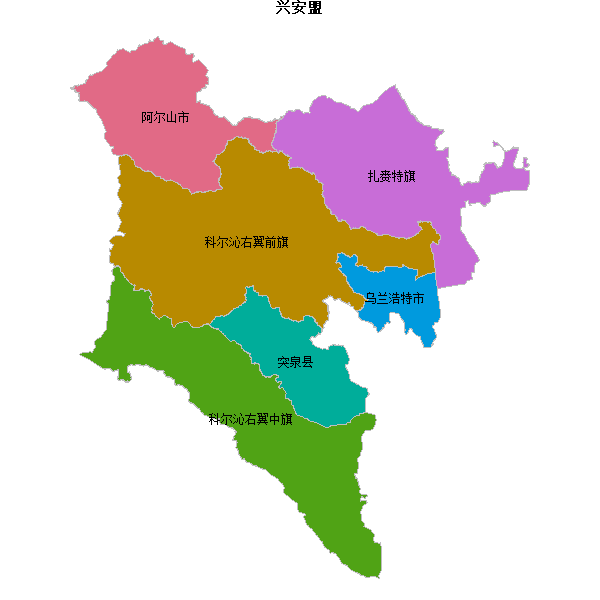 兴安盟地图shp数据WGS84坐标系.shp