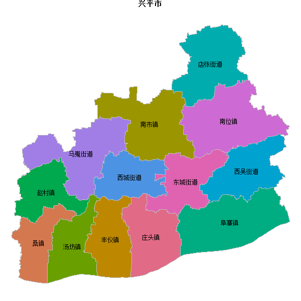 兴平市乡镇地图shp数据WGS84坐标系.shp