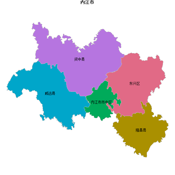 内江市地图shp数据WGS84坐标系.shp