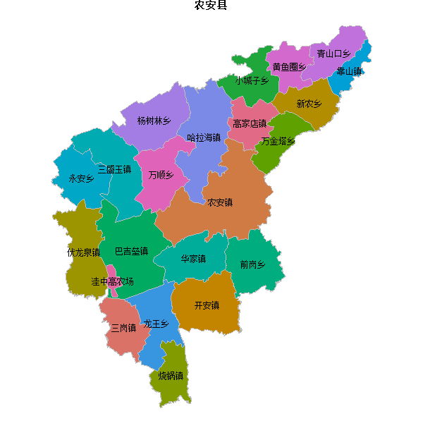 农安县乡镇地图shp数据WGS84坐标系.shp