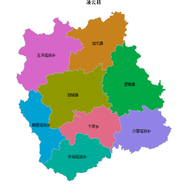 凌云县乡镇地图KML数据WGS84坐标系.KML