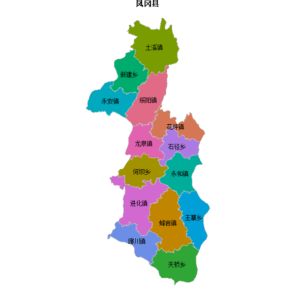 凤冈县乡镇地图shp数据WGS84坐标系.shp