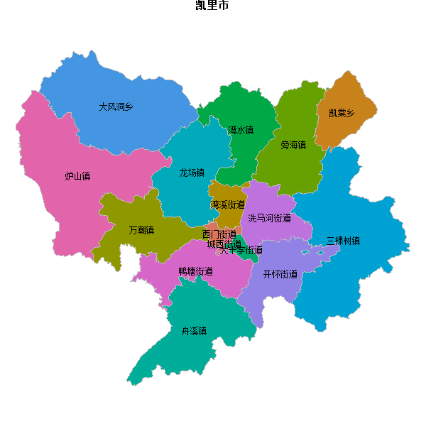 凯里市乡镇地图shp数据WGS84坐标系.shp