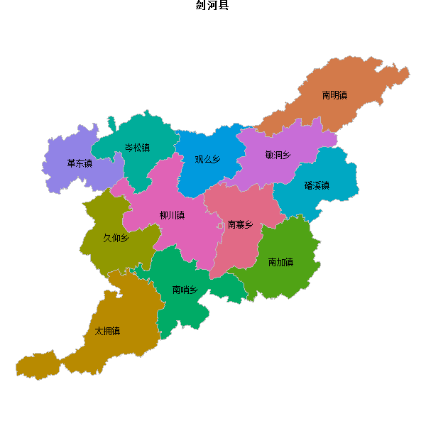 剑河县乡镇地图shp数据WGS84坐标系.shp