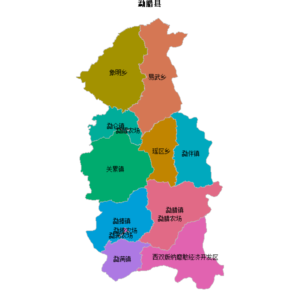 勐腊县乡镇地图shp数据WGS84坐标系.shp