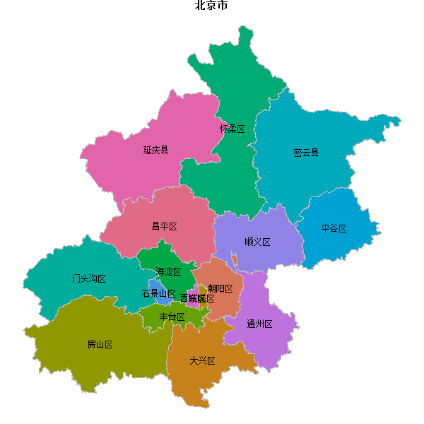 北京市地图shp数据WGS84坐标系.shp