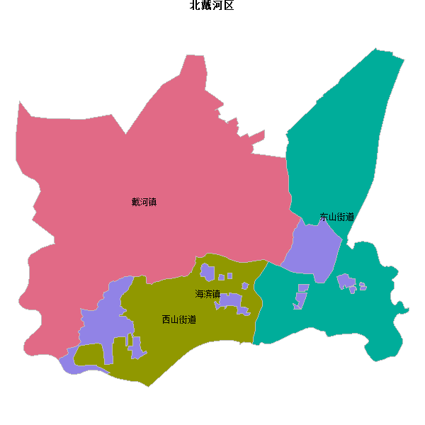 北戴河区乡镇地图shp数据WGS84坐标系.shp