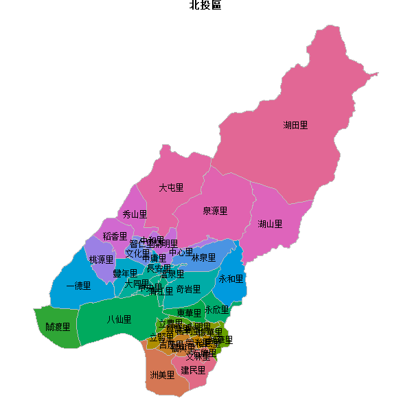 北投區乡镇地图shp数据WGS84坐标系.shp