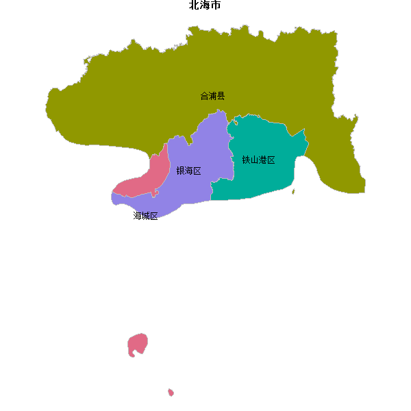 北海市地图shp数据WGS84坐标系.shp
