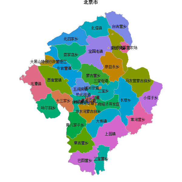 北票市乡镇地图shp数据WGS84坐标系.shp