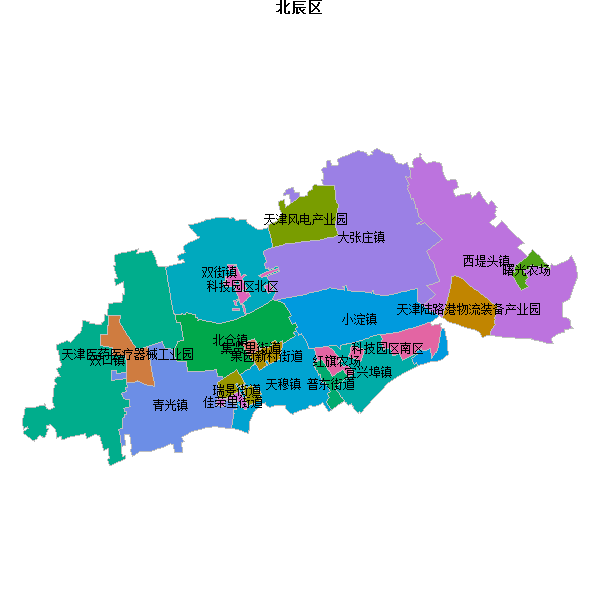 北辰区乡镇地图shp数据WGS84坐标系.shp