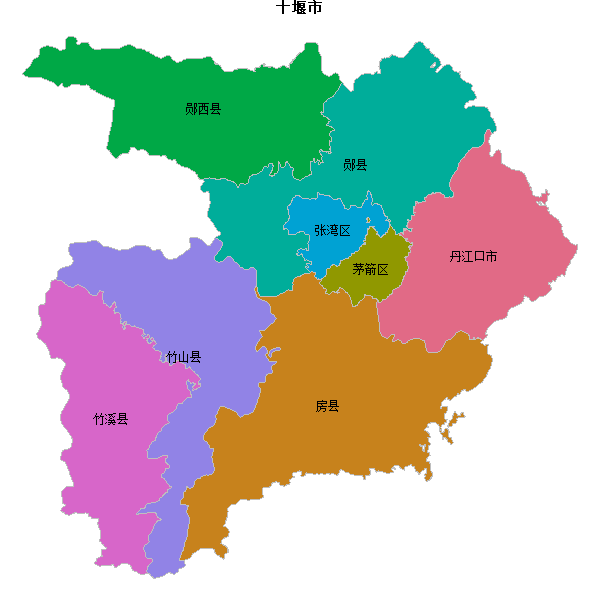 十堰市地图shp数据WGS84坐标系.shp