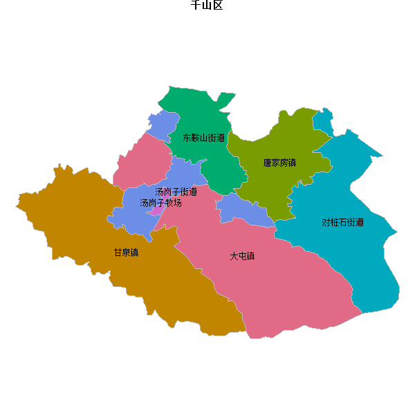 千山区乡镇地图shp数据WGS84坐标系.shp