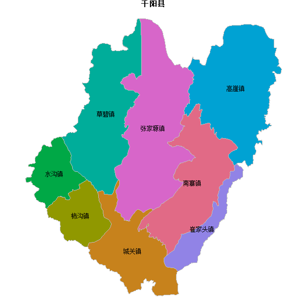 千阳县乡镇地图shp数据WGS84坐标系.shp