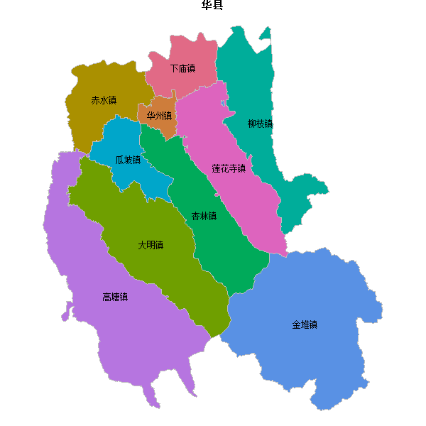 华县乡镇地图shp数据WGS84坐标系.shp