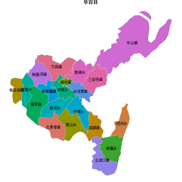 华容县乡镇地图shp数据WGS84坐标系.shp