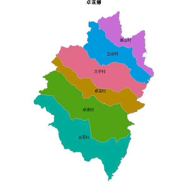 卓溪鄉乡镇地图shp数据WGS84坐标系.shp