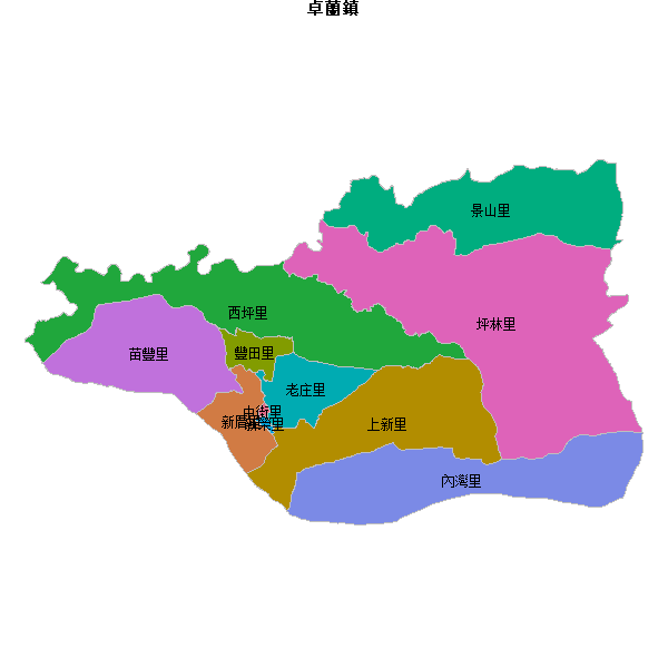 卓蘭鎮乡镇地图shp数据WGS84坐标系.shp