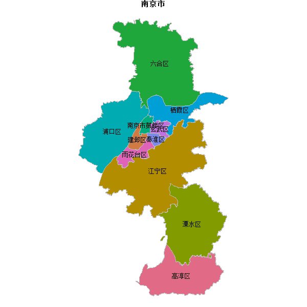 南京市地图shp数据WGS84坐标系.shp