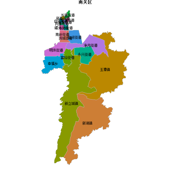 南关区乡镇地图shp数据WGS84坐标系.shp