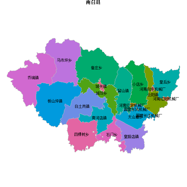 南召县乡镇地图shp数据WGS84坐标系.shp