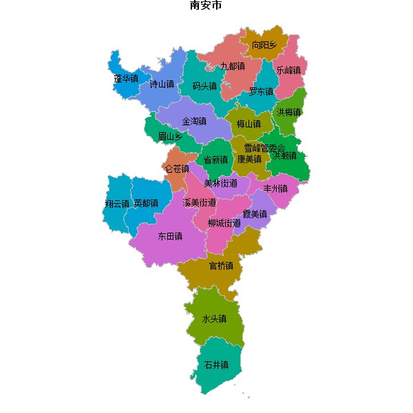 南安市乡镇地图shp数据WGS84坐标系.shp