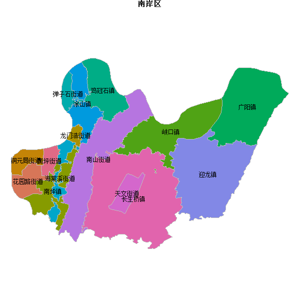 南岸区乡镇地图shp数据WGS84坐标系.shp