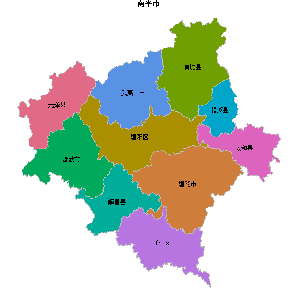 南平市地图shp数据WGS84坐标系.shp
