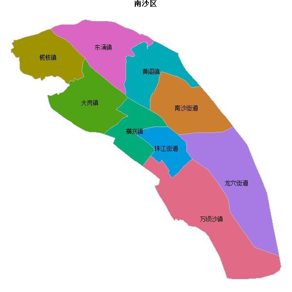 南沙区乡镇地图shp数据WGS84坐标系.shp