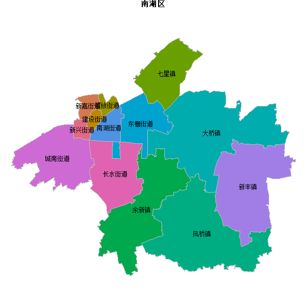 南湖区乡镇地图shp数据WGS84坐标系.shp