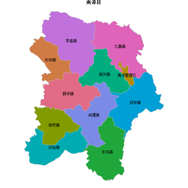 南漳县乡镇地图JSON数据WGS84坐标系.json