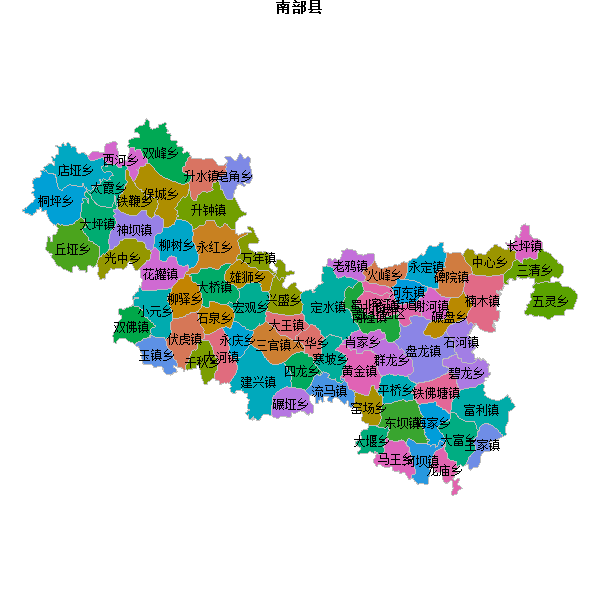 南部县乡镇地图shp数据WGS84坐标系.shp