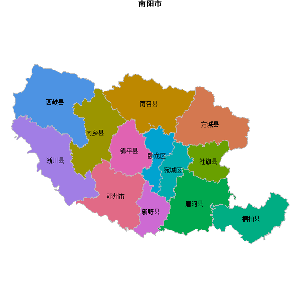 南阳市地图shp数据WGS84坐标系.shp