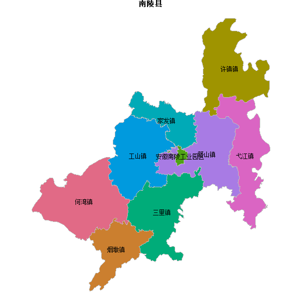 南陵县乡镇地图shp数据WGS84坐标系.shp