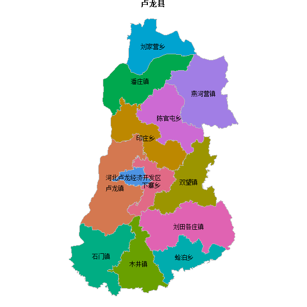 卢龙县乡镇地图shp数据WGS84坐标系.shp