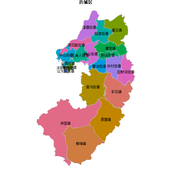 历城区乡镇地图shp数据WGS84坐标系.shp