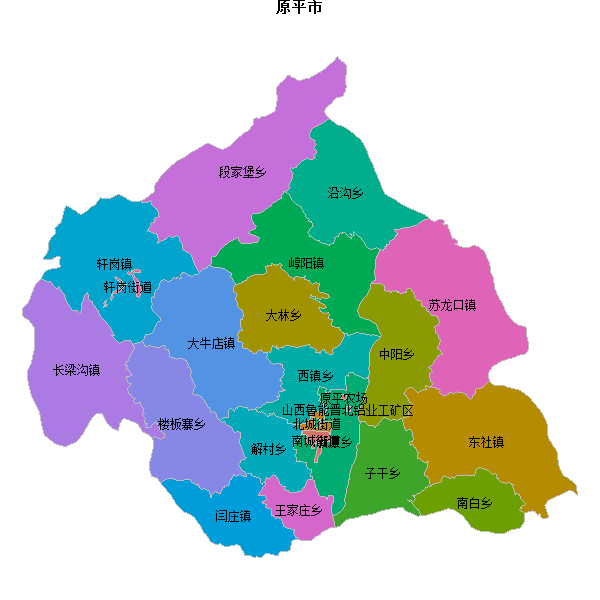 原平市乡镇地图shp数据WGS84坐标系.shp