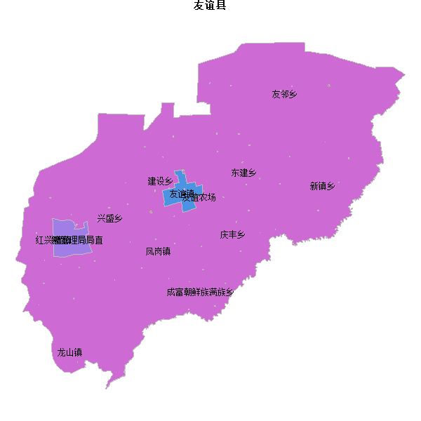 友谊县乡镇地图shp数据WGS84坐标系.shp