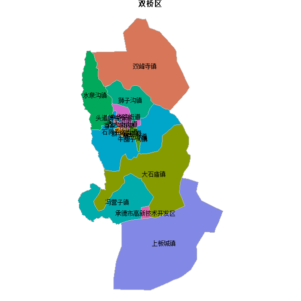 双桥区乡镇地图shp数据WGS84坐标系.shp