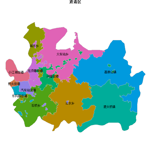 双清区乡镇地图shp数据WGS84坐标系.shp