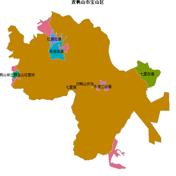 双鸭山市宝山区乡镇地图shp数据WGS84坐标系.shp
