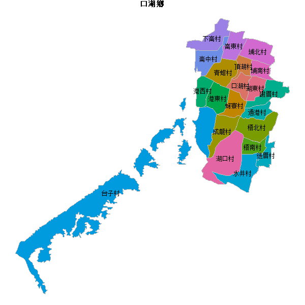 口湖鄉乡镇地图shp数据WGS84坐标系.shp