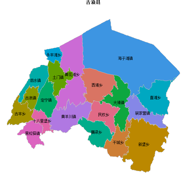 古浪县乡镇地图shp数据WGS84坐标系.shp