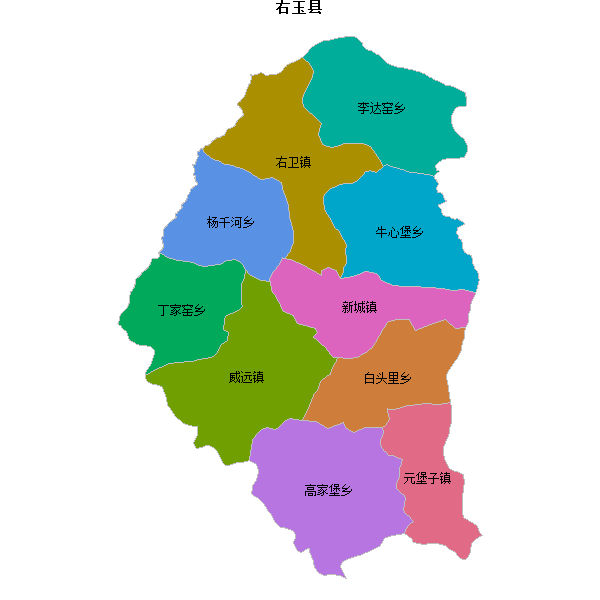 右玉县乡镇地图shp数据WGS84坐标系.shp